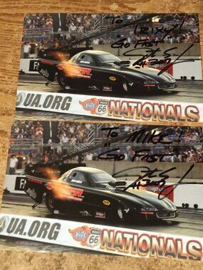 2X NHRA JUSTIN SCHRIEFER PROMOTIONAL CARD HANDOUT SIGNED AUTOGRAPHED